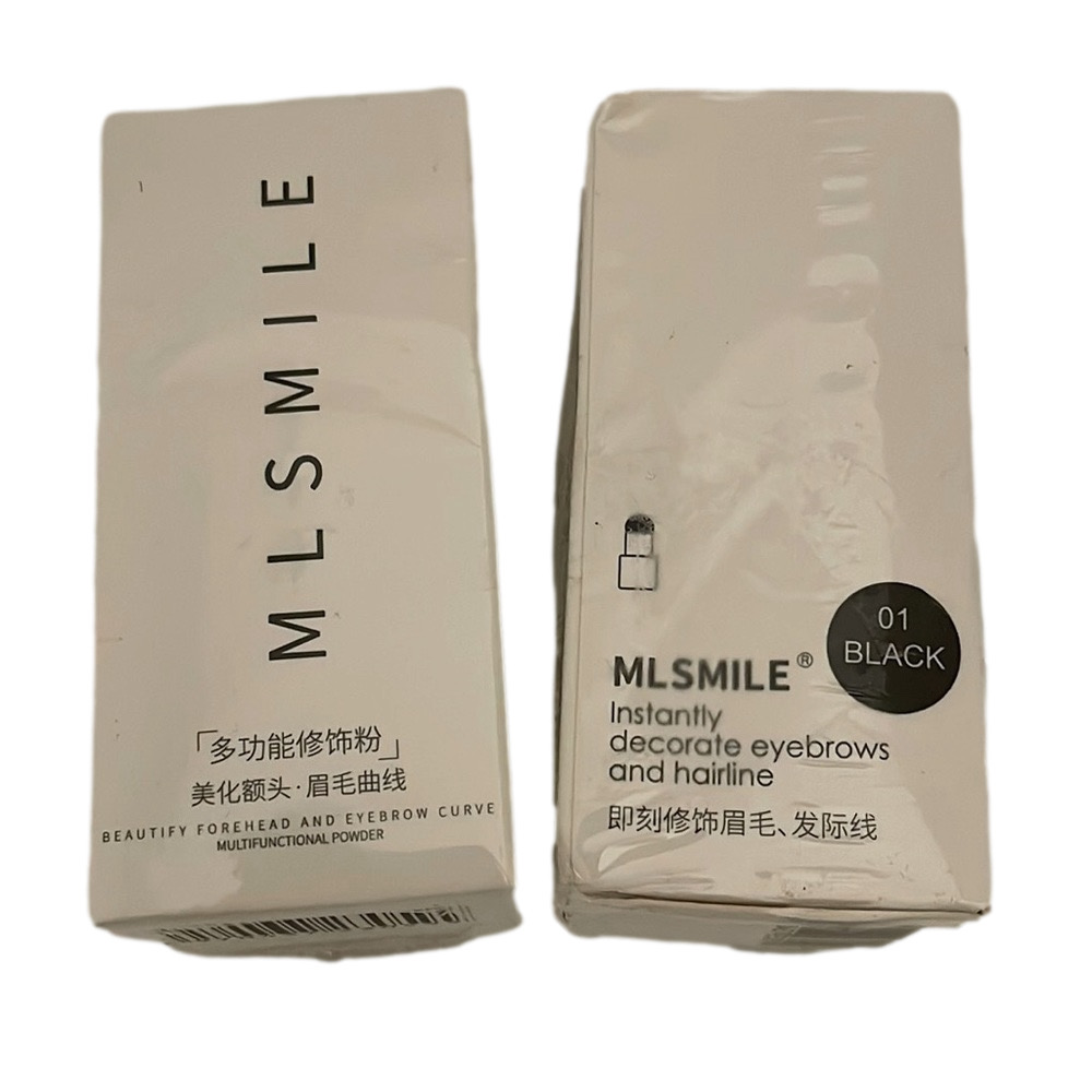 MLSMILE Eyebrow Stamp Stencil Kit Set of 2 in Black - NIB